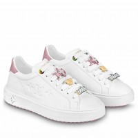Louis Vuitton Time Out Sneakers with Pink Lace Accessories