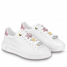 Louis Vuitton Time Out Sneakers with Pink Lace Accessories