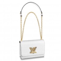 Louis Vuitton Twist MM Bag In White Epi Leather M55513
