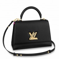 Louis Vuitton Twist One Handle Handbag In Black Leather M57090