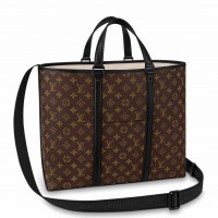 Louis Vuitton Weekend Tote GM In Monogram Macassar Canvas M45733