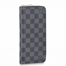 Louis Vuitton Zippy Wallet Vertical In Damier Graphite Canvas N63095